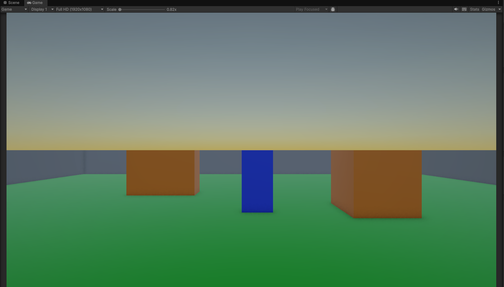 Unity 6でGround・壁・障害物にMaterialを設定した完成ゲームエリア