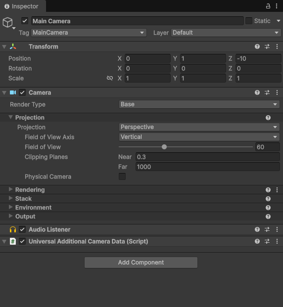 Unity EditorのInspector画面